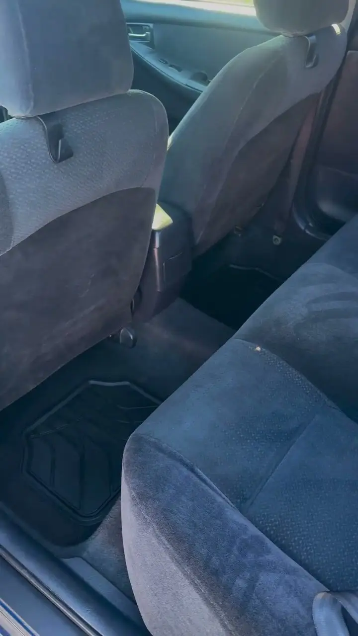 Cloth rear seats and floor after an interior detail
